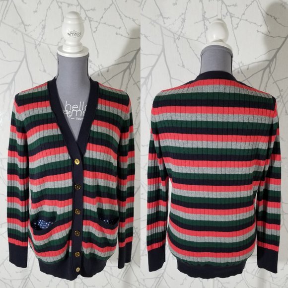 Moth Multicolor Striped Button Front Jamison Cardigan - Picture 2 of 5